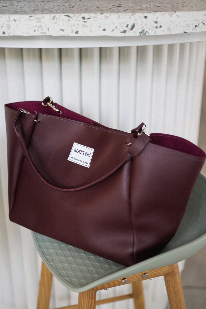 Bordeaux eco leather bag 