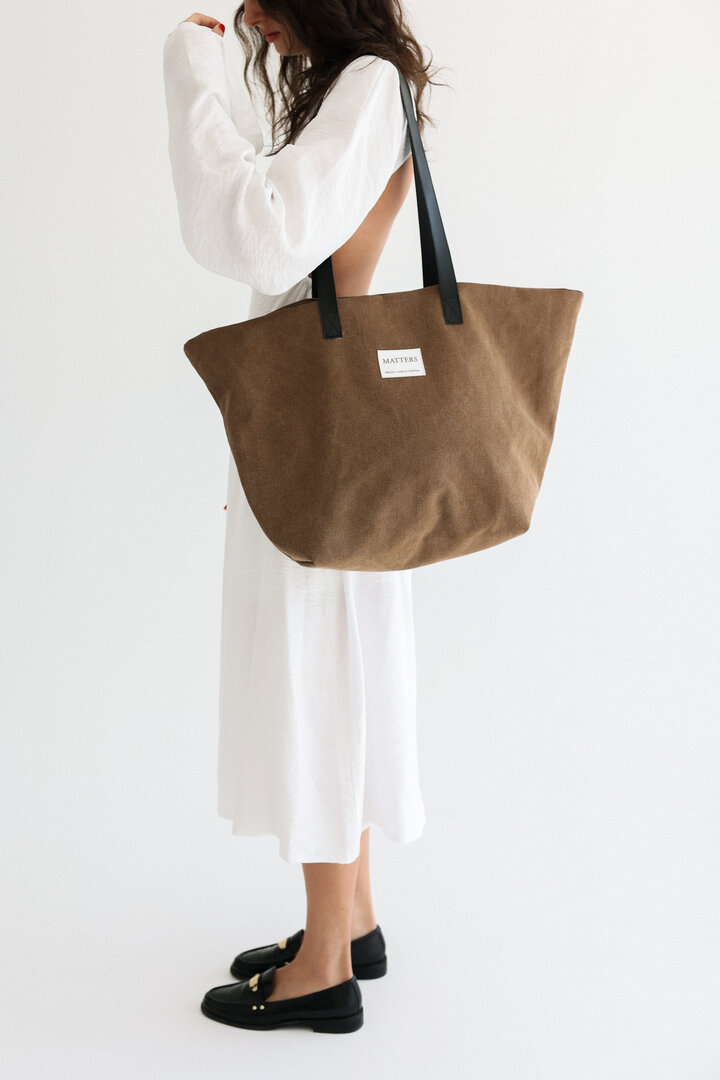 Brown linen bag