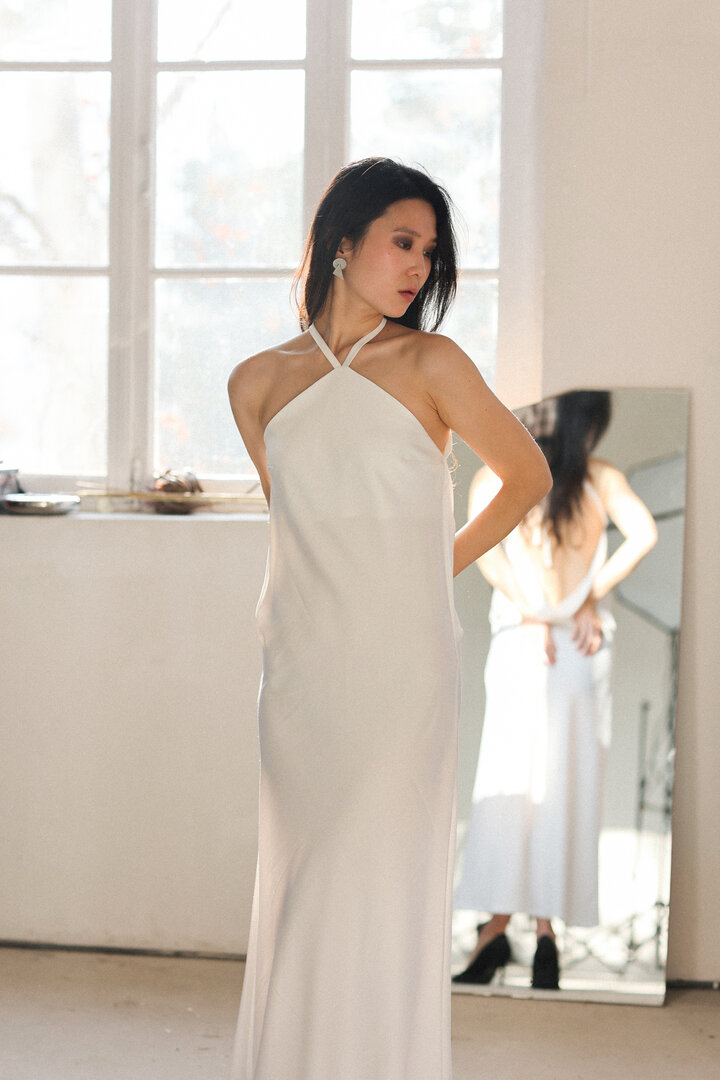 White Silk Dress
