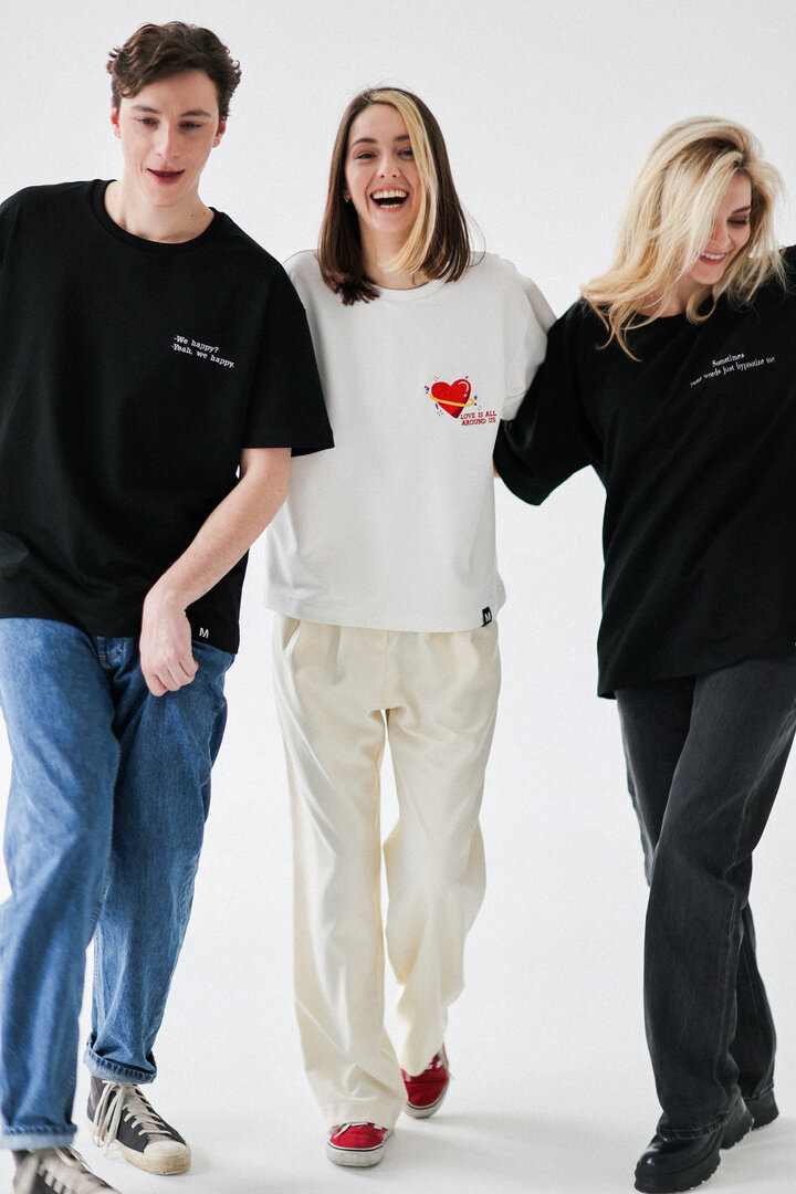 Embroidered Cotton T-shirt  (Love Is All Around Us)
