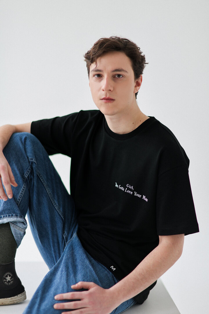 Embroidered Cotton T-shirt  (Girl, You Gotta Love Your Man)
