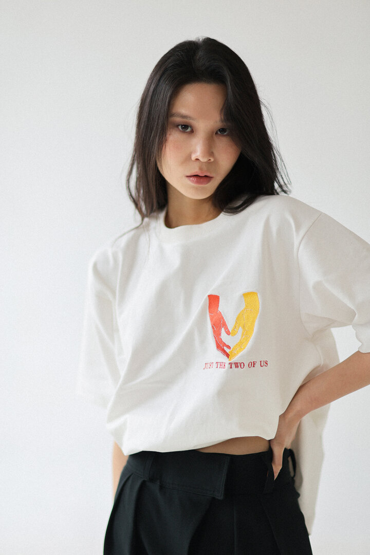 Embroidered Cotton T-shirt  (Just The Two Of Us)