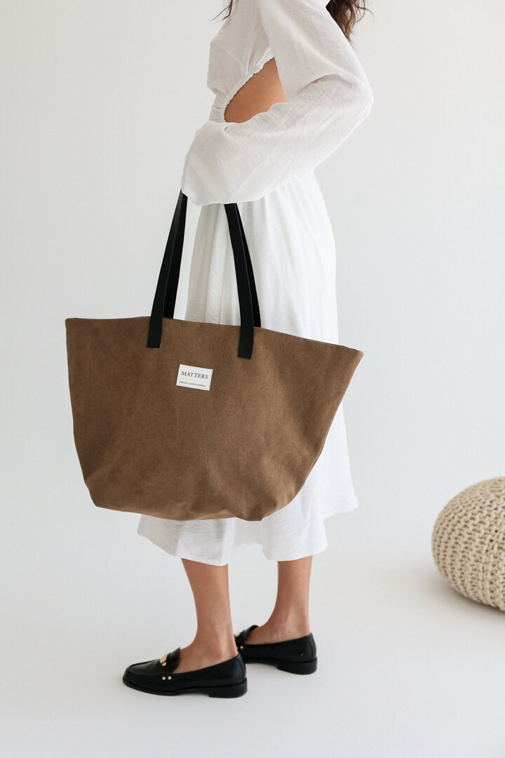 Brown linen bag